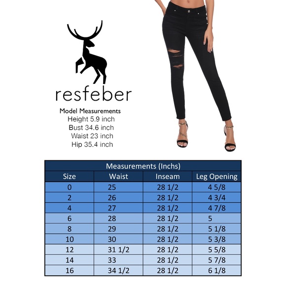 Resfeber Black Distressed Skinny Stretched Jeans - Picture 6 of 6